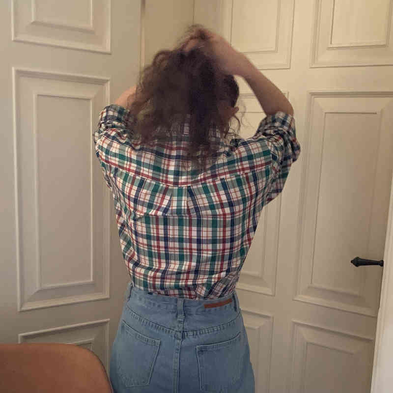 Vintage Gentle Basic Color-Hit Streetwear Basewear Retro Plaid Elegance Girls Loose Geometric Casual Shirts 210421