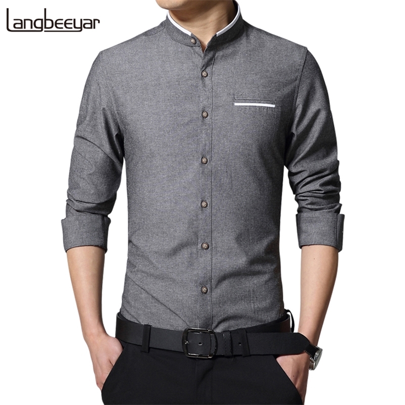 Fashion Casual Men Shirt Long Sleeve Mandarin Collar Slim Fit Shirt Men Korean Business Mens Dress Shirts Men Clothes M- 210708, Dark grey
Fashion Casual Men Shirt Long Sleeve Mandarin Collar Slim Fit Shirt Men Korean Business Mens Dress Shirts Men Clothes M- 210708, Dark grey