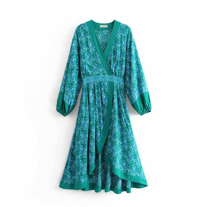 Casual Dresses Boho Chic Summer Vintage Floral Print Crossover Dress Women 2021 Fashion V Neck Lantern Sleeve Slit Beach Vestidos Mujer, As picture
Casual Dresses Boho Chic Summer Vintage Floral Print Crossover Dress Women 2021 Fashion V Neck Lantern Sleeve Slit Beach Vestidos Mujer, As picture