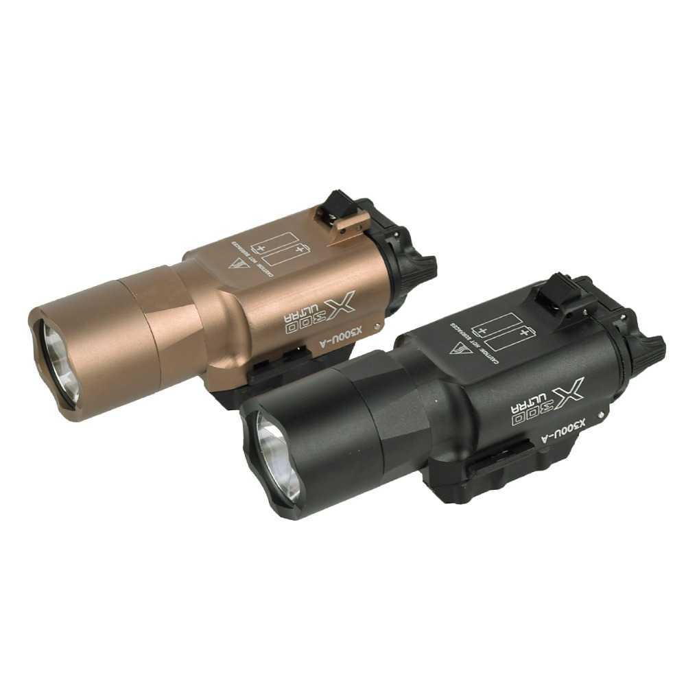 500 Lumens Glock Flashlight Tactical Weapon light X300U X300 Pistol Gun White LED Hunting 1911 For 20mm 210608, Bk
500 Lumens Glock Flashlight Tactical Weapon light X300U X300 Pistol Gun White LED Hunting 1911 For 20mm 210608, Bk