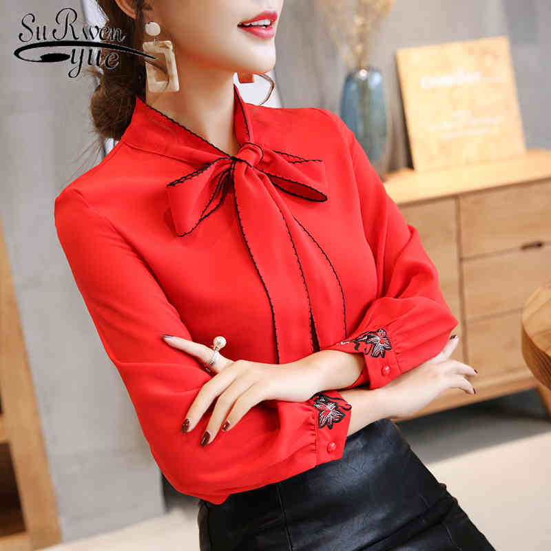 fashion women blouse long sleeve chiffon 's shirt bow office lady clothing red feminine tops 0726 30 210521, White
fashion women blouse long sleeve chiffon 's shirt bow office lady clothing red feminine tops 0726 30 210521, White