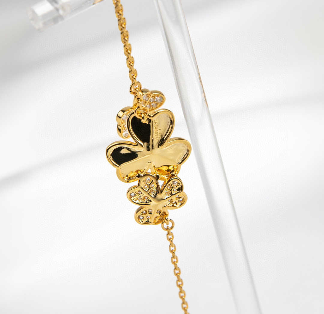 Gold Chain Clover Bracelet Womens Wedding Jewelry Sterling Silver Mini Flower Bracelet Z250910