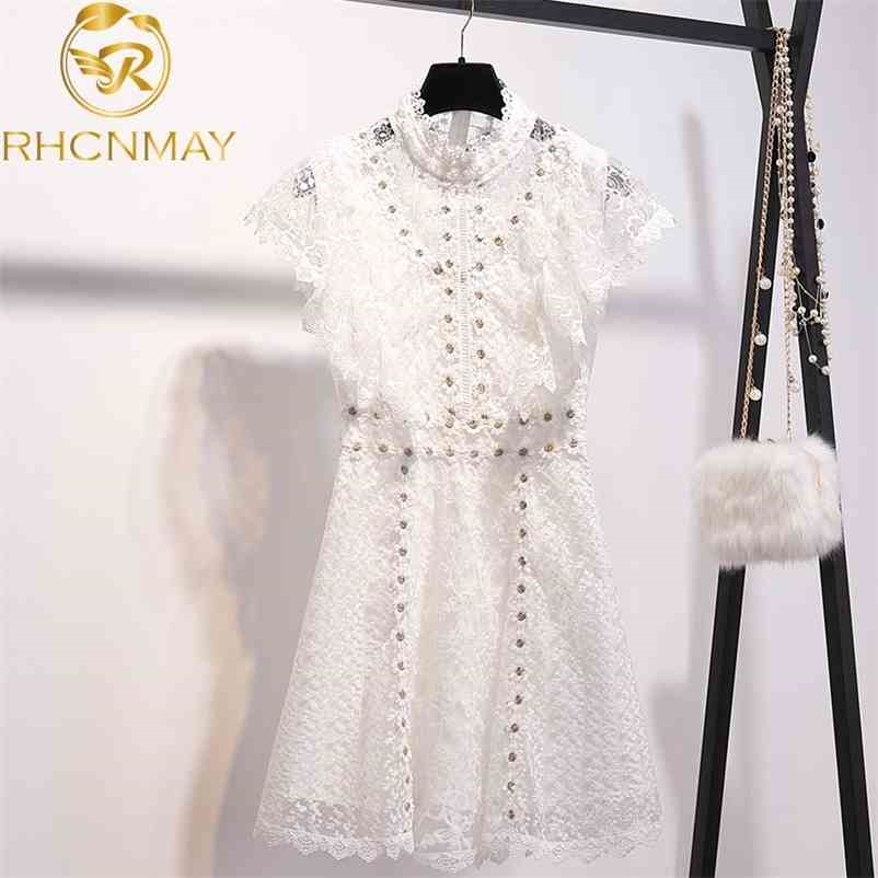 Summer Women Sexy Embroidery Hollow Out White Lace Dress Ladies High Waist Short Sleeve Elegant Party Vestidos 210520
Summer Women Sexy Embroidery Hollow Out White Lace Dress Ladies High Waist Short Sleeve Elegant Party Vestidos 210520