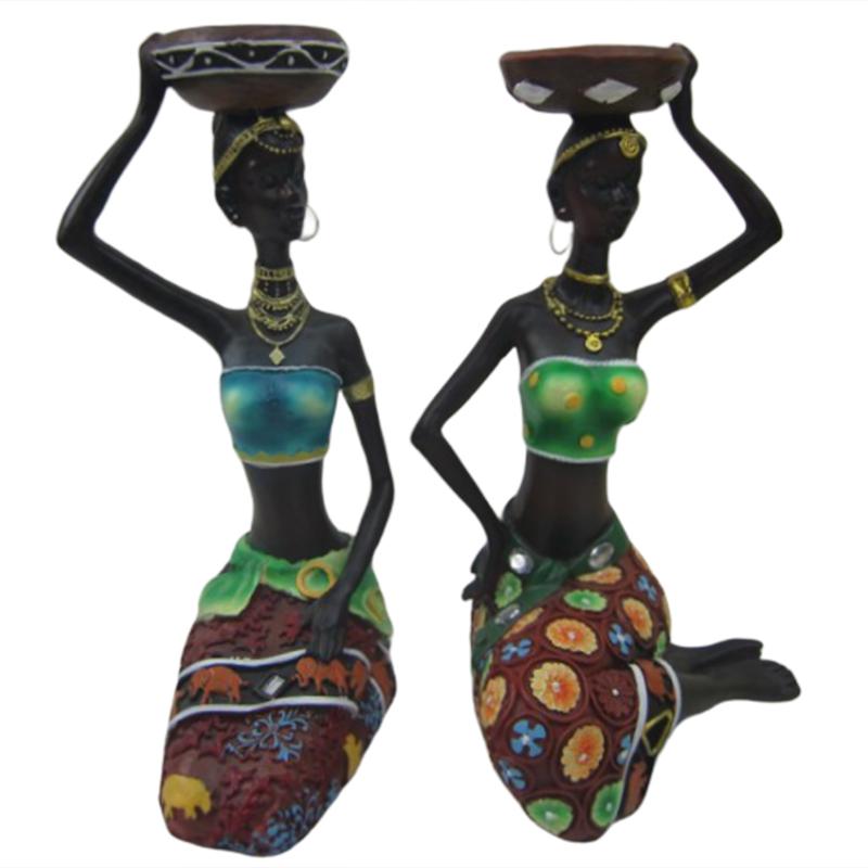 Decorative Objects & Figurines 1Pair Home Decoration African Women Resin Statue Candlestick Craft Dinner Wedding Gift Decor Sculpture
Decorative Objects & Figurines 1Pair Home Decoration African Women Resin Statue Candlestick Craft Dinner Wedding Gift Decor Sculpture