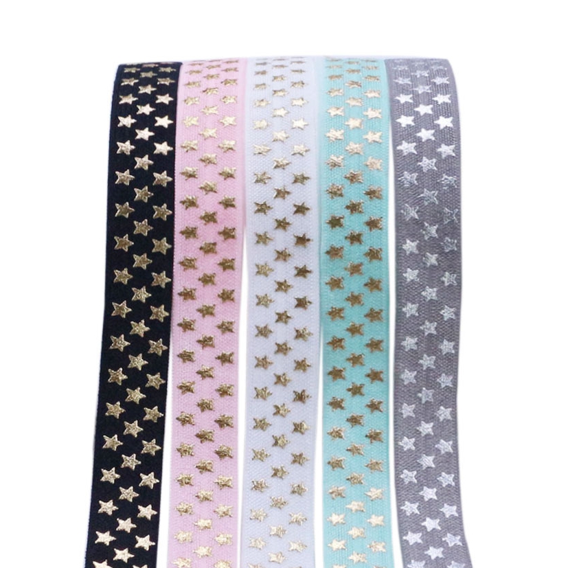 5/8" Gold foil polka stars FOE ribbon star fold over elastic for hair ties garment cloth accessories welcome custom designs
5/8" Gold foil polka stars FOE ribbon star fold over elastic for hair ties garment cloth accessories welcome custom designs