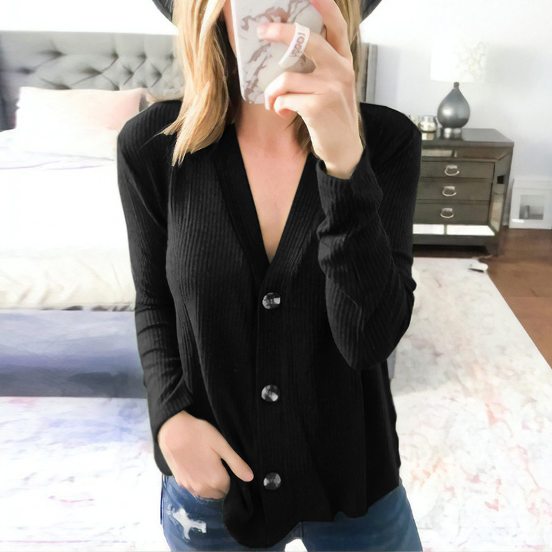 Spring Casual V-Neck Cardigan Sweater Long Sleeve Women Knitted Femme Loose Knitwear Autumn s 210510