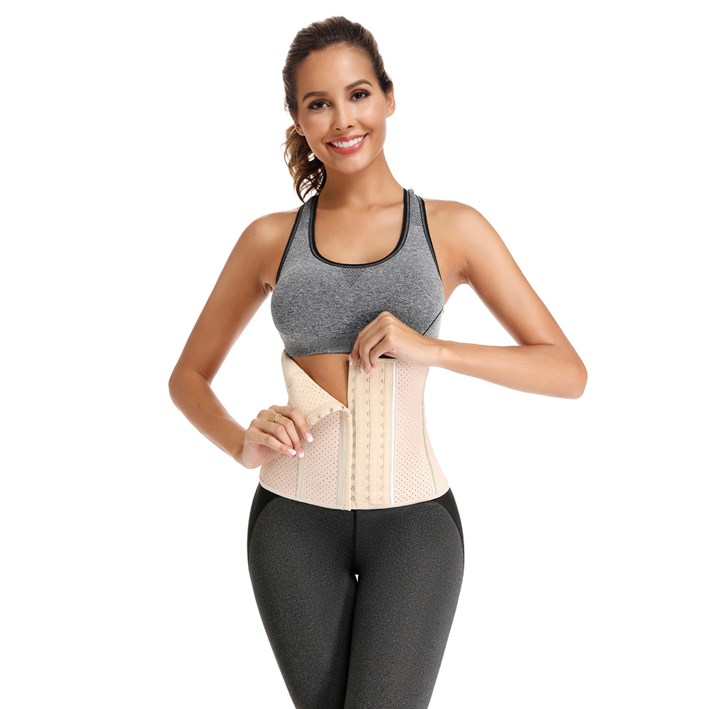25cm Short Breathable Latex Waist Trainer Cincher Corset Shaper Tummy Control Underbust Corsets and Bustiers 9048