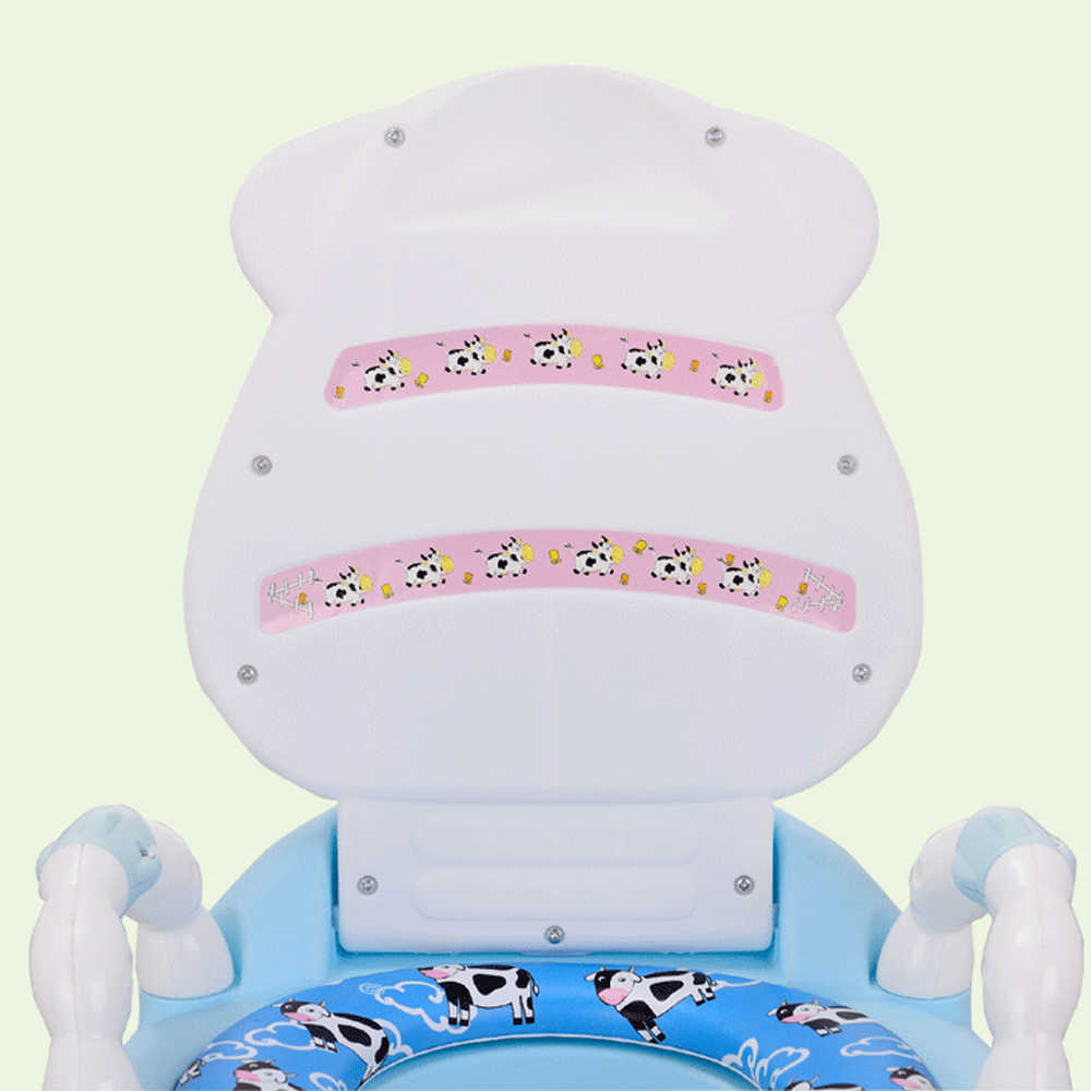 Portable Baby Pot For Children Potty Training Toilet Seat Infant Cow Comfortable Backrest Children Cartoon Cute Pot 201117