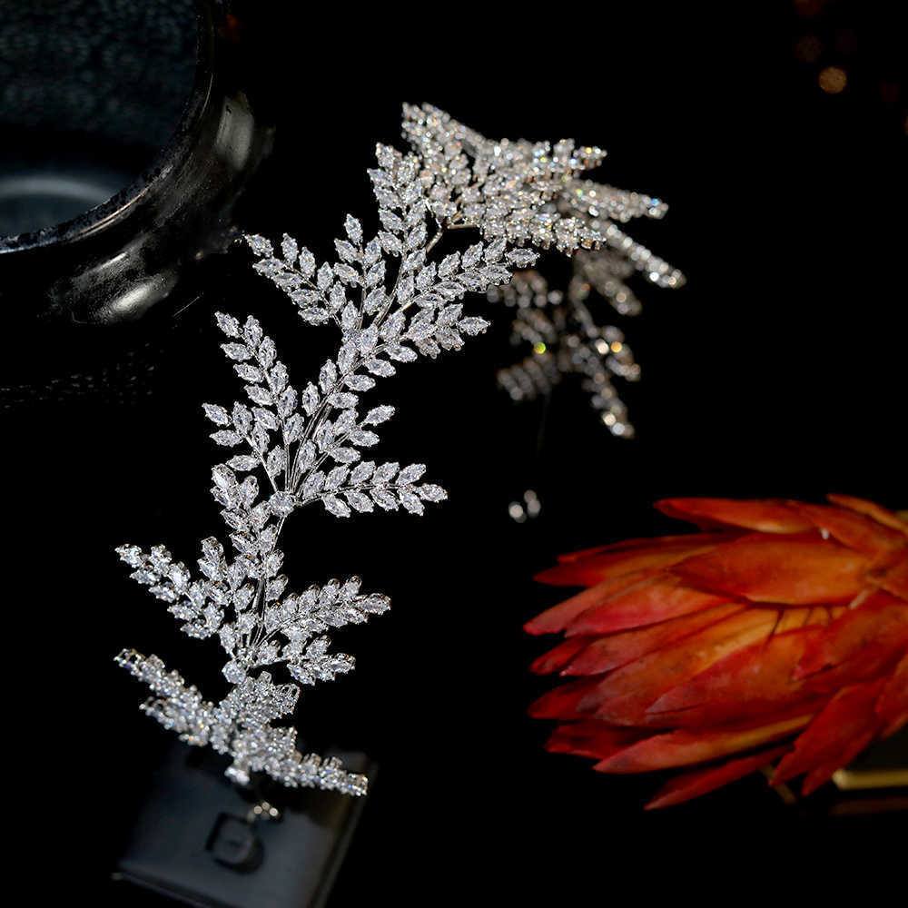Fashion Bride Headband Crystal Leaf Hair Band, ASNORA Bridal Crown Tiaras ,Hair Accessories Wedding ,Wedding A01006 210707