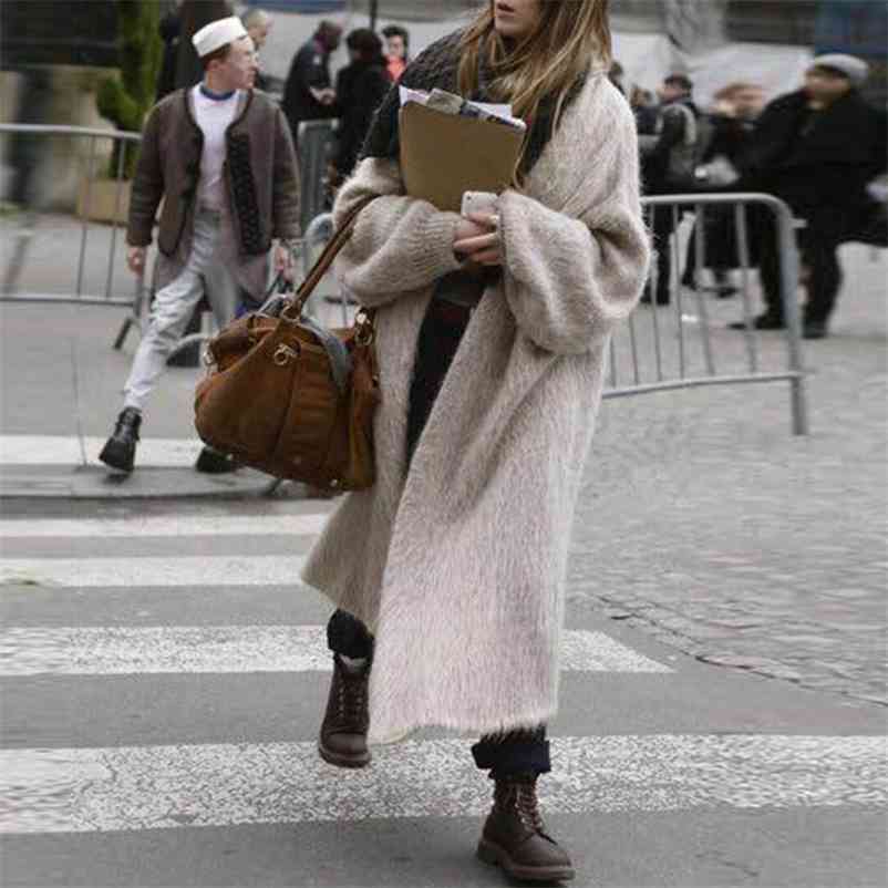 Street style solid color all-match women' cardigan with long imitation mink fur Regular Standard 210603, Brown
Street style solid color all-match women' cardigan with long imitation mink fur Regular Standard 210603, Brown