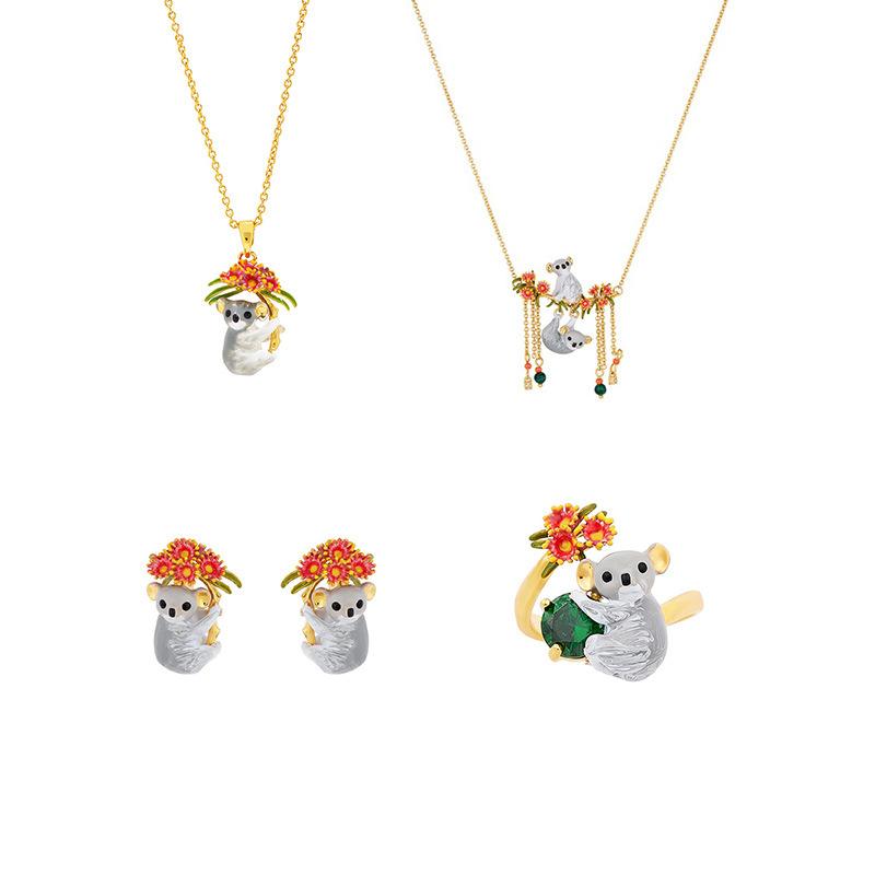 Earrings & Necklace Enameled Koala Series Necklaces Rings Sets Animals Cute Flowers Jewelry For Woman Female 2022 Trend, Silver
Earrings & Necklace Enameled Koala Series Necklaces Rings Sets Animals Cute Flowers Jewelry For Woman Female 2022 Trend, Silver