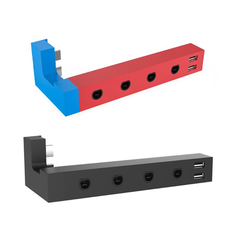 Portable USB Adapter Converter 4 Ports Controller With 2 Game Accessories For GameCube Controllers & Joysticks