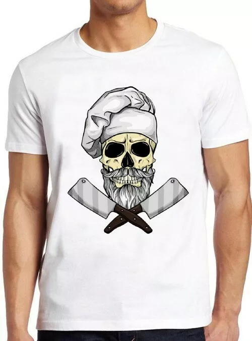 Skull Chef Funny Butcher Cooking Saying Grill Gift Vintage Cool T Shirt 4062