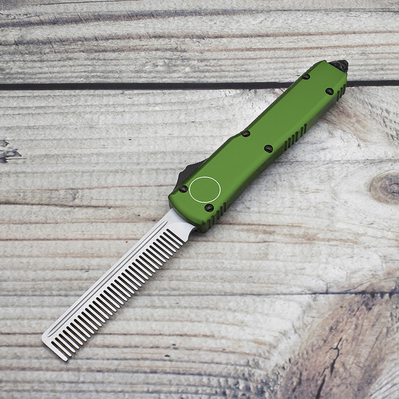SUZAKU MADE tactical beard comb UT automatic knife personality green aviation aluminum handle sharp D2 blade pocket EDC cool tools custom fo
SUZAKU MADE tactical beard comb UT automatic knife personality green aviation aluminum handle sharp D2 blade pocket EDC cool tools custom fo