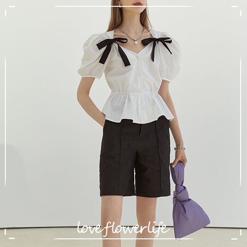 French Bow Design Sweet Casual Tops Women Short Sleeve Thin Elegant Blouse Office Ladies Korean Fashion Summer Shirts Chic 210521, As picture
French Bow Design Sweet Casual Tops Women Short Sleeve Thin Elegant Blouse Office Ladies Korean Fashion Summer Shirts Chic 210521, As picture