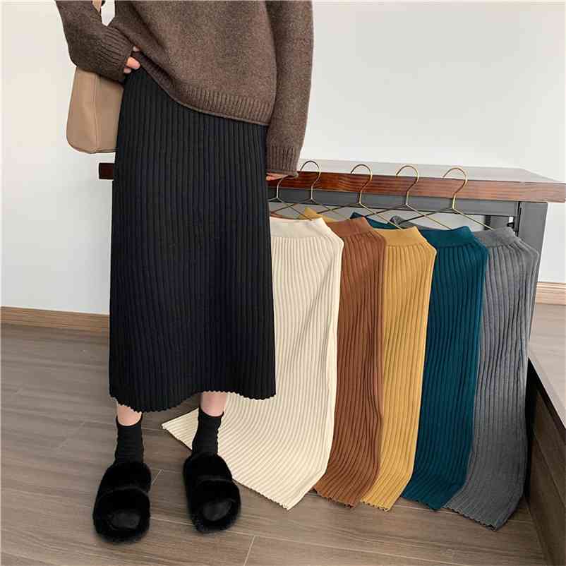 Women Skirts Fashion High Waist One Step mid-length Retro Autumn Winter Female A-line Pleated Knitted 210519, Yellow
Women Skirts Fashion High Waist One Step mid-length Retro Autumn Winter Female A-line Pleated Knitted 210519, Yellow