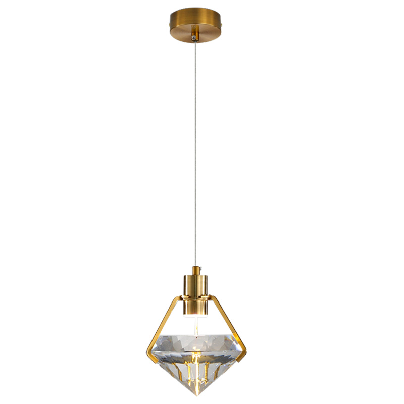 Modern Diamond Crystal Pendant Lamp For Dining Room Gold Foyer Bedroom Bedside Wrought Iron Suspension Lights Home Lighting