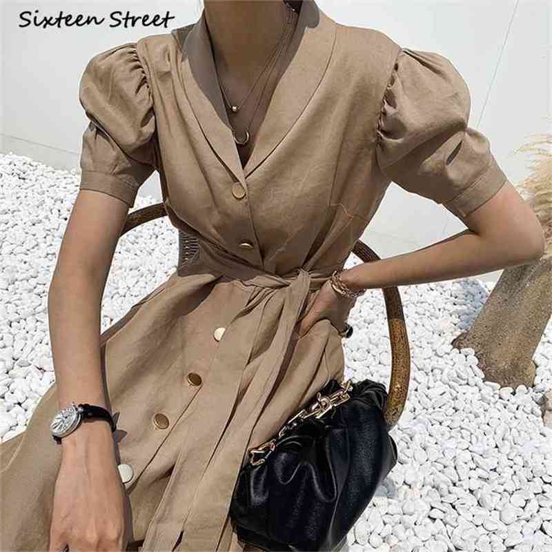 Elegant Khaki Dresses for Woman Summer Single-breasted Chic Dress Vestido Lady Korean V-neck Business Luxury 210603, Clear
Elegant Khaki Dresses for Woman Summer Single-breasted Chic Dress Vestido Lady Korean V-neck Business Luxury 210603, Clear