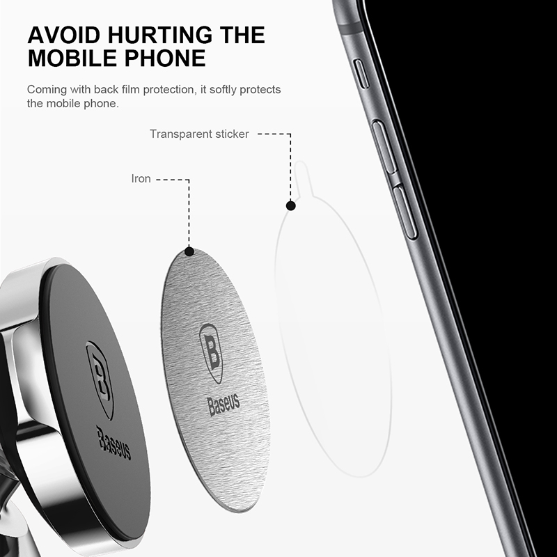 Cell Phone MountsMagnetic Disk For Car Phone Holder 2 pieces Metal & Leather Iron Sheets Plate Use Magnet Mount Mobile Phone Holder