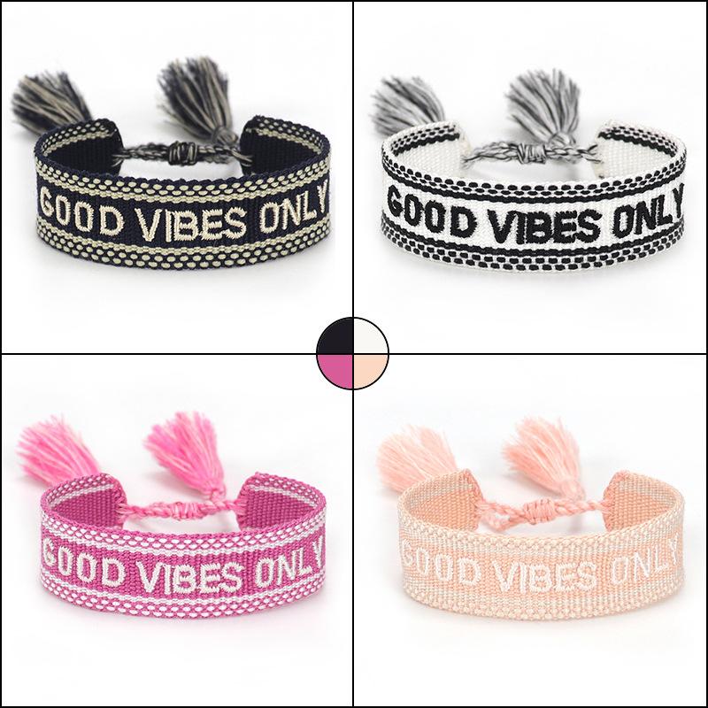 Charm Bracelets 2021 Tassel Letter Embroidery Bracelet Vintage Handmade Woven Wide Braided For Women Gifts Friendship Jewelry
Charm Bracelets 2021 Tassel Letter Embroidery Bracelet Vintage Handmade Woven Wide Braided For Women Gifts Friendship Jewelry