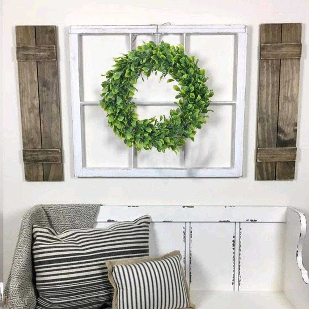 Artificial Green Leaf Wreath Round Faux Boxwood Garland for Front Door Window Room Decoration Halloween Christmas Decorations Q0812, White
Artificial Green Leaf Wreath Round Faux Boxwood Garland for Front Door Window Room Decoration Halloween Christmas Decorations Q0812, White