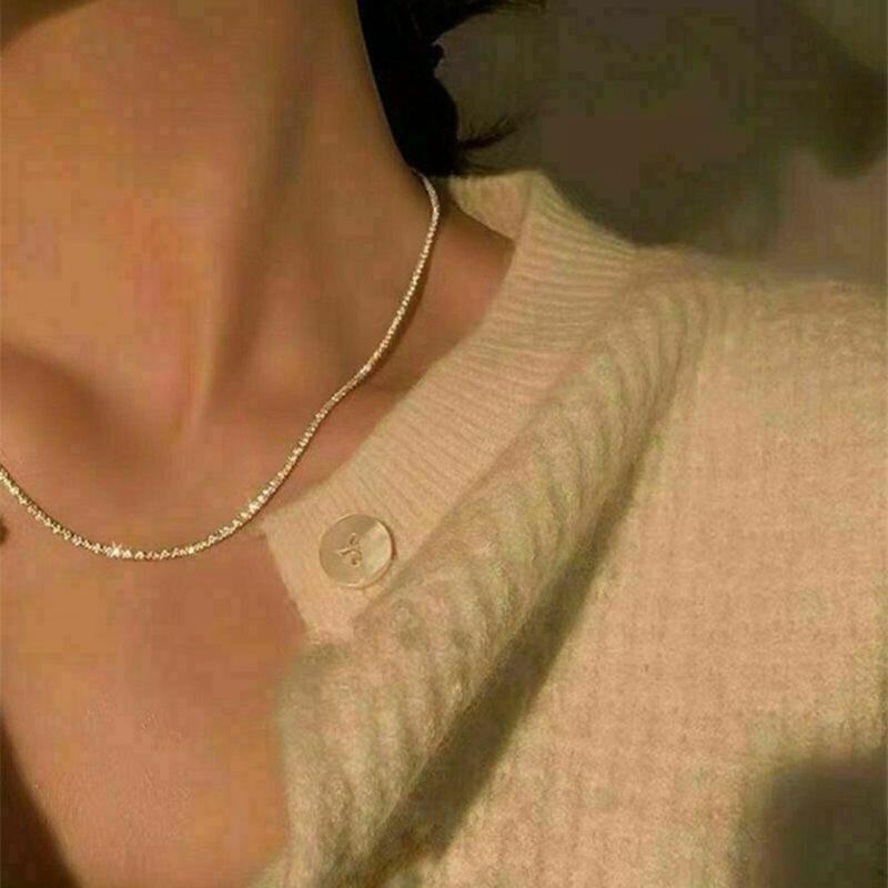 Chains Women Silver Jewelry Gorgeous Clavicle Chain Party Wedding Gifts Cubic Alloy Necklace Pendants
Chains Women Silver Jewelry Gorgeous Clavicle Chain Party Wedding Gifts Cubic Alloy Necklace Pendants