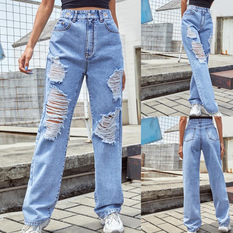 Yoga Outfit Women's Ripped Jeans 2021 Fashion Brazilian Street Blue Washed Wide-leg Pants Girls Loose Full-length Mid-waist
Yoga Outfit Women's Ripped Jeans 2021 Fashion Brazilian Street Blue Washed Wide-leg Pants Girls Loose Full-length Mid-waist