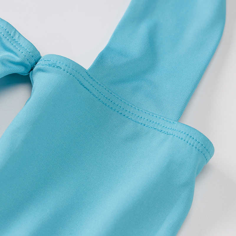 Colysmo Blue Skirts Sets Cut out Backless Long Sleeve Halter Top High Waist Bodycon Mini Suit Women Sexy Club Outfits 210527