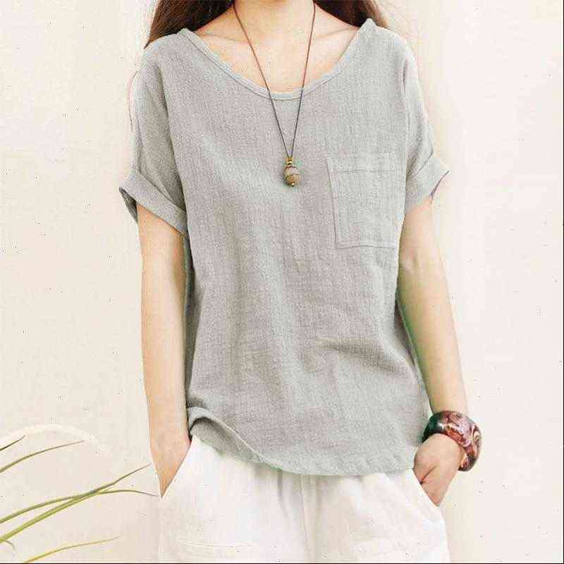 loose cotton linen womens shirts blouse plus size 5xl blouses women summer casual short sleeve o neck solid, White
loose cotton linen womens shirts blouse plus size 5xl blouses women summer casual short sleeve o neck solid, White