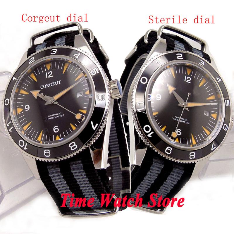 Wristwatches 41mm Miyota 8215 Automatic Men's Watch Black Dial Nylon Strap Sapphire Glass Luminous Ceramic Bezel Waterproof, Normal cor logo
Wristwatches 41mm Miyota 8215 Automatic Men's Watch Black Dial Nylon Strap Sapphire Glass Luminous Ceramic Bezel Waterproof, Normal cor logo