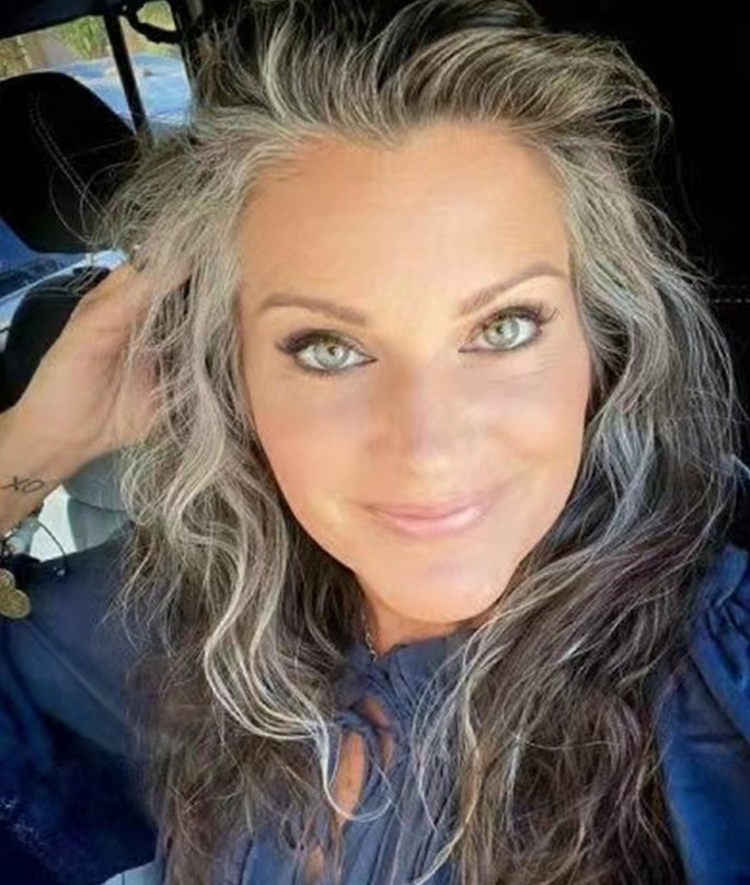 Hot ponytails grey colors blonde natural highlights pony tail bun updo hairstyle silver gray hairs ponytail extension wraps salt pepper wavy curly hai