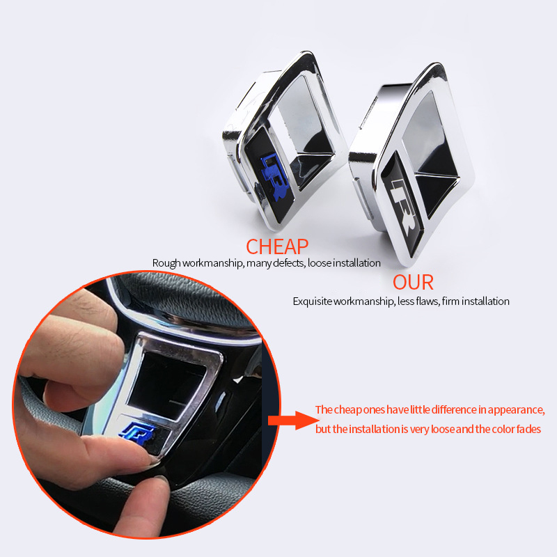 Car Steering Wheel Trim R Line Emblem Sticker For Golf 7 7.5 Mk7 Arteon for Tiguan Passat B8 Magotan Lavida Passat Accessories