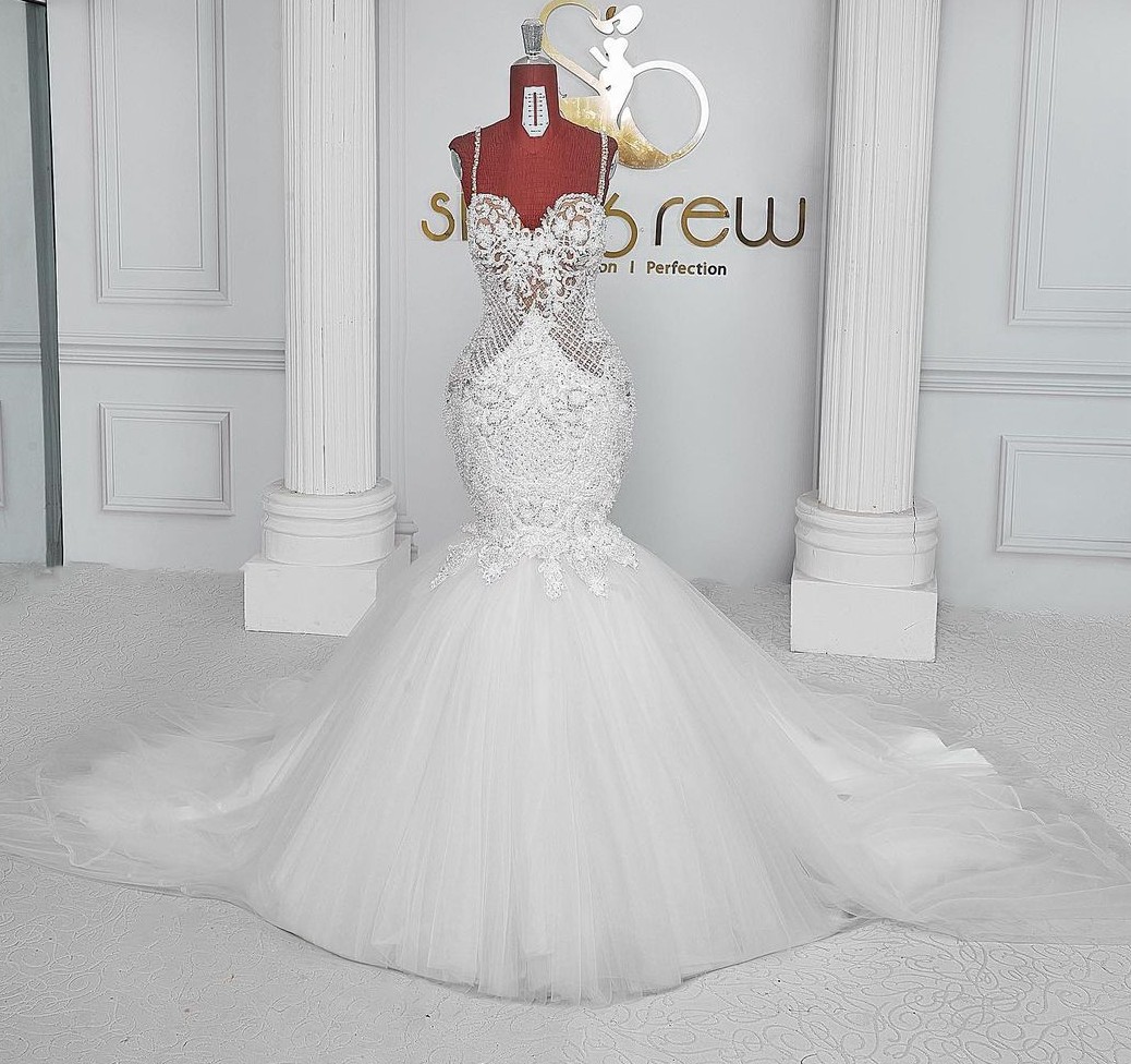 Bridal Gowns Elegant Lace Aso Ebi Wedding Dresses 2022 Straps Mermaid Plus Size Tulle Sexy Sweetheart Vestidos De Noiva Mariee, White
Bridal Gowns Elegant Lace Aso Ebi Wedding Dresses 2022 Straps Mermaid Plus Size Tulle Sexy Sweetheart Vestidos De Noiva Mariee, White