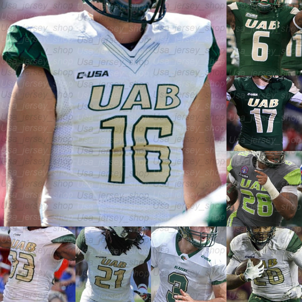 Custom UAB Alabama Birmingham Blazers College Football Jerseys Tyler Johnston III Austin Watkins Dylan Hopkins Spencer Brown Jr., White
Custom UAB Alabama Birmingham Blazers College Football Jerseys Tyler Johnston III Austin Watkins Dylan Hopkins Spencer Brown Jr., White