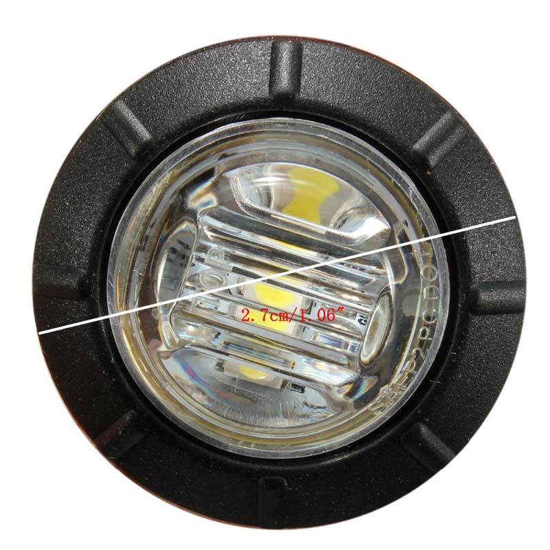 Vehicle LED Light Truch Bulb Boat Bulbs 12V/24V 3LED 3/4" Round Trailer Side Marker Lamps For Trucks Clearance Lights Truck Turn Signal Lamp