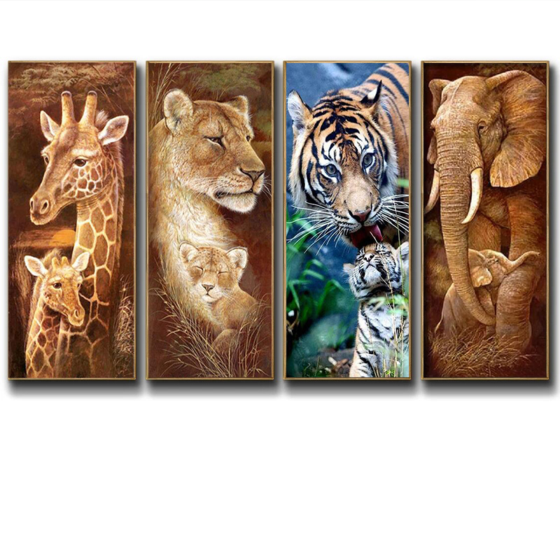 Giraffe Tiger Elephant Zebra Art Canvas Print Painting Wild Animals Wall Picture Parent Child Living Room Home Decoration Poster
Giraffe Tiger Elephant Zebra Art Canvas Print Painting Wild Animals Wall Picture Parent Child Living Room Home Decoration Poster