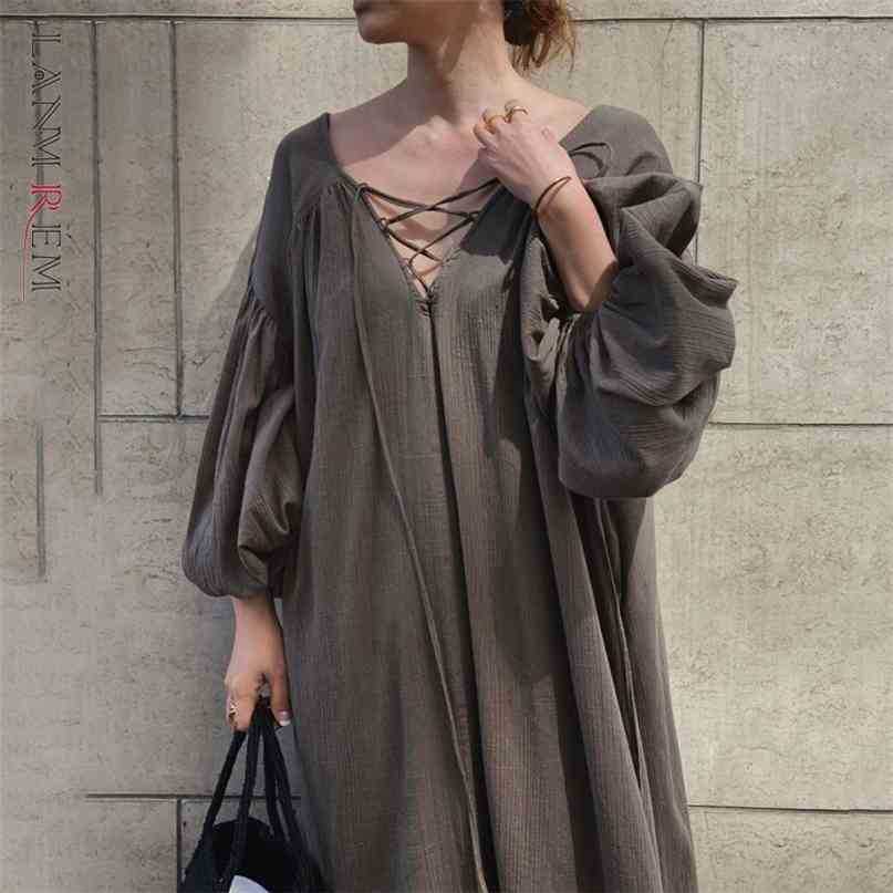 Japanese style puff sleeve a-line fashion casual dress autumn lace-up ankle-length loose for female 2A918 210526, Picture color
Japanese style puff sleeve a-line fashion casual dress autumn lace-up ankle-length loose for female 2A918 210526, Picture color
