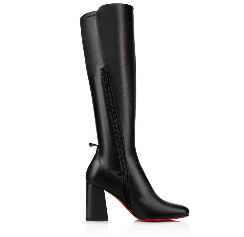 Elegant Winter Brands Women Red Bottoms Boots Kronobotte Knee Boot Chunky Heels Black Calf Leather Lady Sexy Booties Party Wedding EU35-43
Elegant Winter Brands Women Red Bottoms Boots Kronobotte Knee Boot Chunky Heels Black Calf Leather Lady Sexy Booties Party Wedding EU35-43