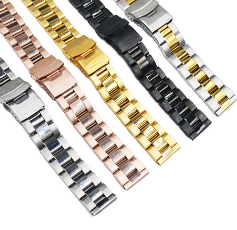 Watch Bands Double-press Safety Buckle 20, 22, 24mm Three-bead Stainless Steel Medium Smooth Sand Solid Watchband With Flat Ears
Watch Bands Double-press Safety Buckle 20, 22, 24mm Three-bead Stainless Steel Medium Smooth Sand Solid Watchband With Flat Ears
