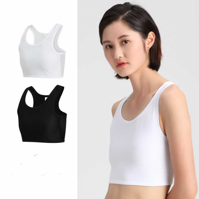 Ruoru Women Breast binder Buckle Short Chest Breast Binder Tops Shapers Casual Tran Top Breathable Buckle Tops Casual Vest H1018 - view 3