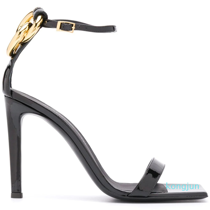 Designer- Summer Women's Leather Sandals, personalized open-toed high heels, one-button Stiletto, size: 34-42, black
Designer- Summer Women's Leather Sandals, personalized open-toed high heels, one-button Stiletto, size: 34-42, black