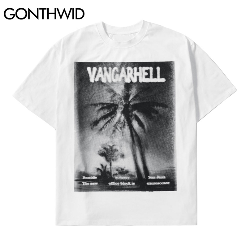 Tshirts Streetwear Coconut Tree Print Punk Rock Gothic Tees Shirts Men Hip Hop Harajuku Casual Short Sleeve Cotton Tops 210602, Black
Tshirts Streetwear Coconut Tree Print Punk Rock Gothic Tees Shirts Men Hip Hop Harajuku Casual Short Sleeve Cotton Tops 210602, Black