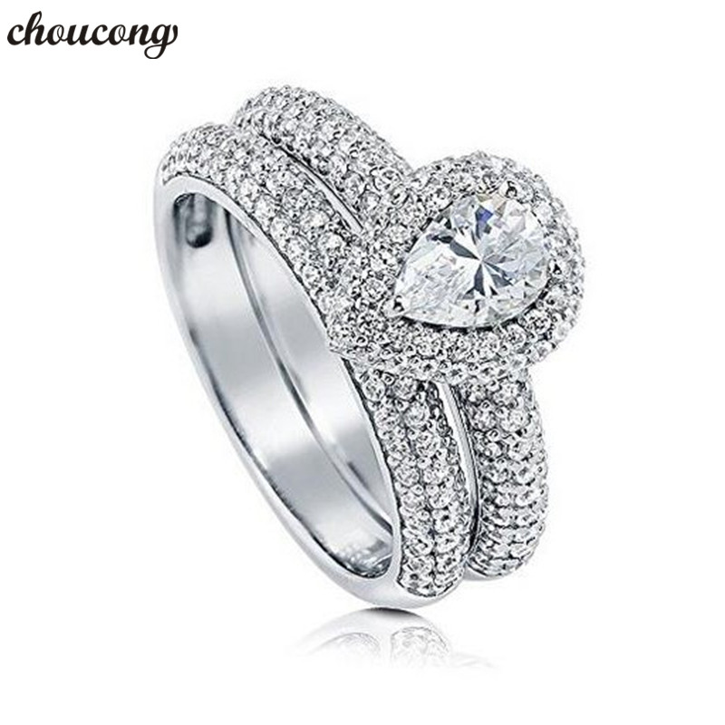 Choucong Brand Vintage Promise Wedding Ring set Real 925 sterling Silver Diamond cz Engagement eBand Rings For Women Bridal sets Jewelry Gift