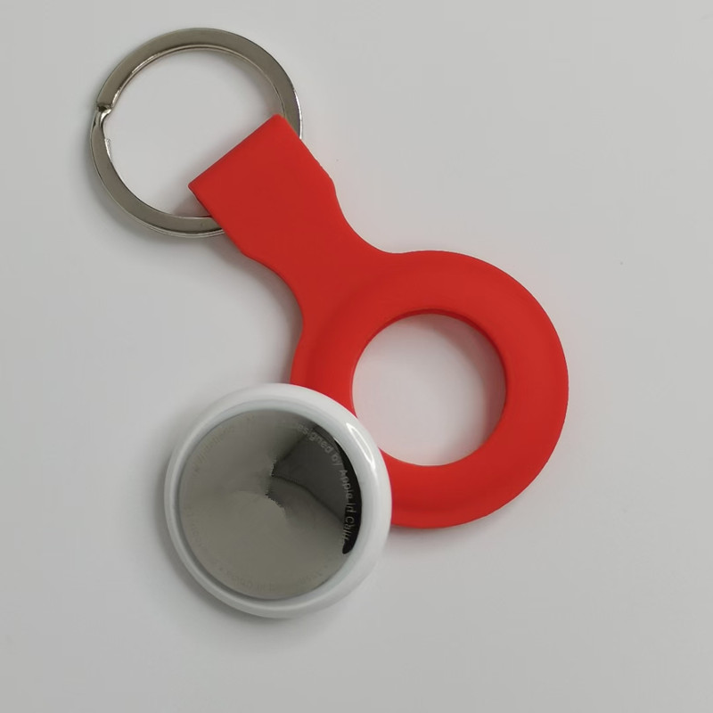 Silicone Protective Case Keychain Cover for Apple Airtags Airtag Air Tags Locator Tracker Anti-lost Device Protector Sleeve Anti fall scratc