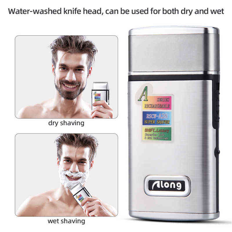 Portable Electric Shaver 3D Double Floating Rechargeable Beard Trimmer Razor Reciprocating Shaving Machine Men Face Care 220112