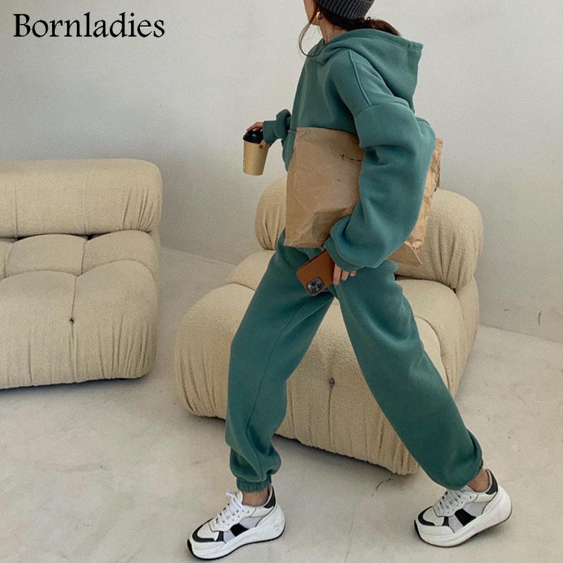 Women's Two Piece Pants Bornladies Autumn Women 100% Cotton Sweatshirt Suit Oversized Sets Female Loose Velvet Hooded + Long Suits, White
Women's Two Piece Pants Bornladies Autumn Women 100% Cotton Sweatshirt Suit Oversized Sets Female Loose Velvet Hooded + Long Suits, White