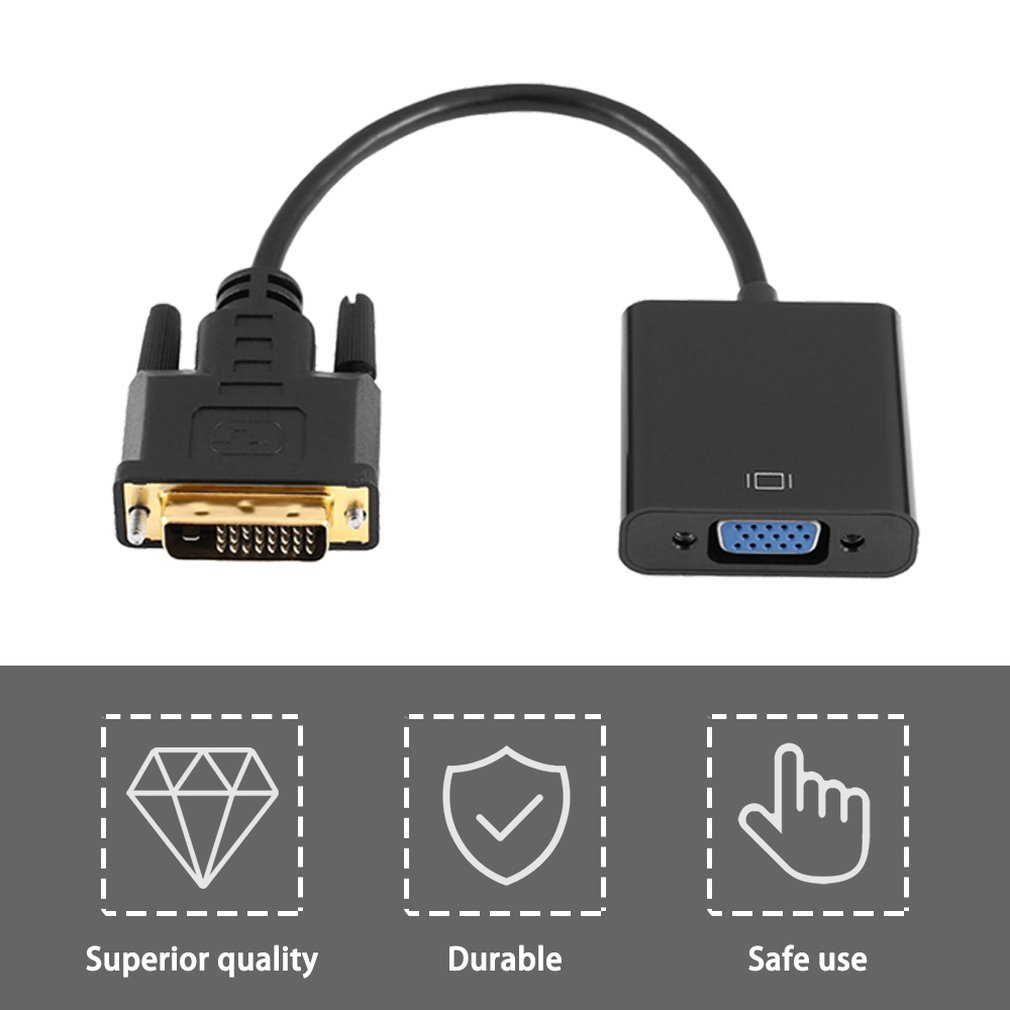 Full Hd 1080P DVI-D To Vga Active Adapter Converter Cable 24 +1Pin Male To 15Pin Female Monitor cable For Pc Video Card