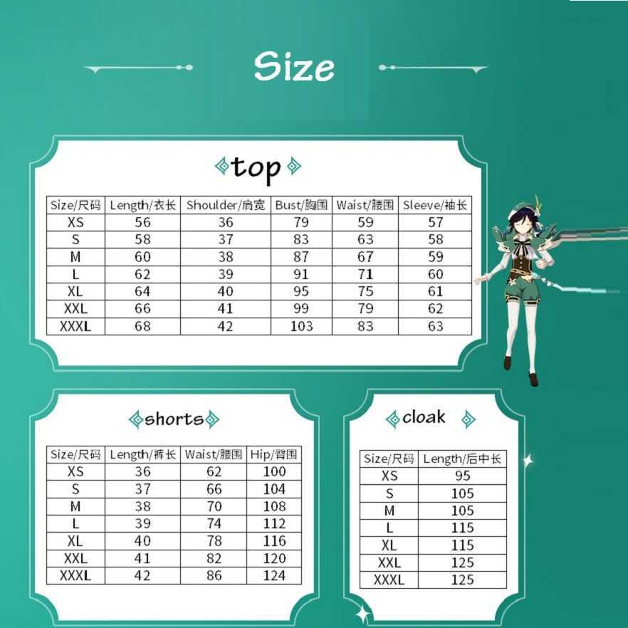 Venti Genshin Impact Cosplay Anime Wig Women Halloween Costume Outfit Harp Prop Y0913