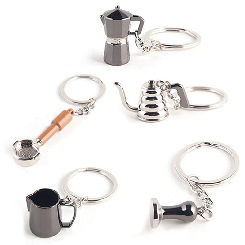 Keychains 5PCS Creative Barista Coffee Tamper Keychain Espresso Portafilter Moka Pitcher Keyring Portable Accessories Gift
Keychains 5PCS Creative Barista Coffee Tamper Keychain Espresso Portafilter Moka Pitcher Keyring Portable Accessories Gift