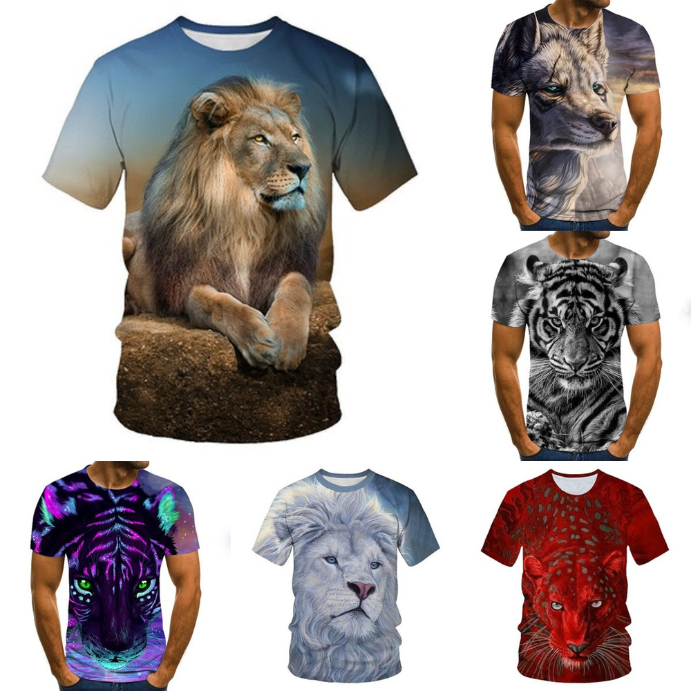 Mens Street Graphic T Shirts Summer Fashion Animal Printing Tshirts Casual Loose Lion Print Tees Youth Dog 3D Digital Pattern Tops, White;black
Mens Street Graphic T Shirts Summer Fashion Animal Printing Tshirts Casual Loose Lion Print Tees Youth Dog 3D Digital Pattern Tops, White;black